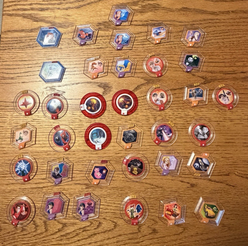 Disney Infinity Power Discs lot of 36 from the 1.0 ,2.0 and 3.0 series