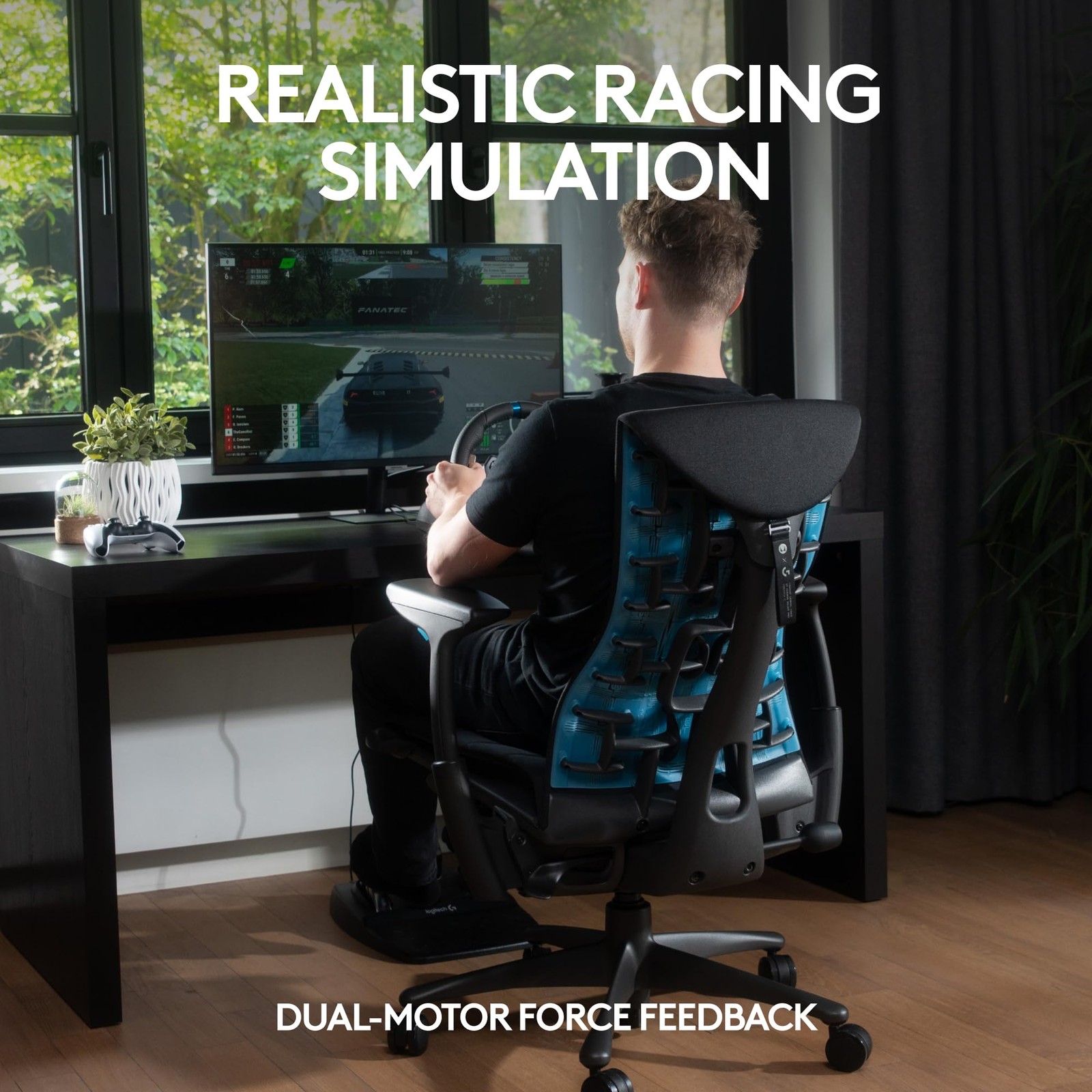 Logitech – G29 Driving Force Racing Wheel and Floor Pedals for PS5, PS4, PC,