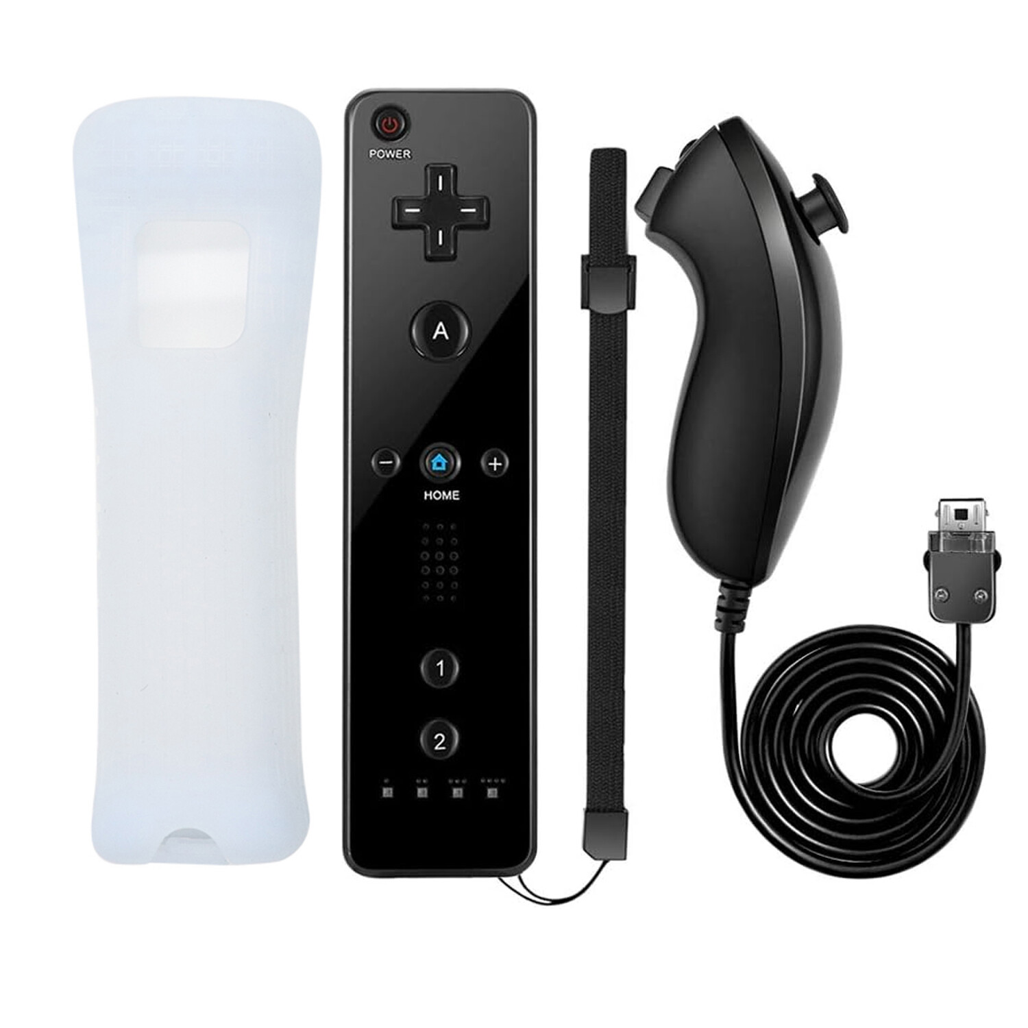 Built-in Motion Plus Remote Nunchuck Controller for Nintendo Wii Silicon Case