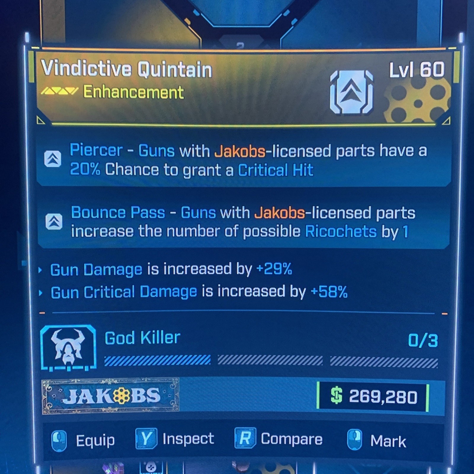 Borderlands 4⭐️LVL 60 GOD ROLL JAKOBS ENHANCEMENT QUINTAIN⭐️All PLATFORM