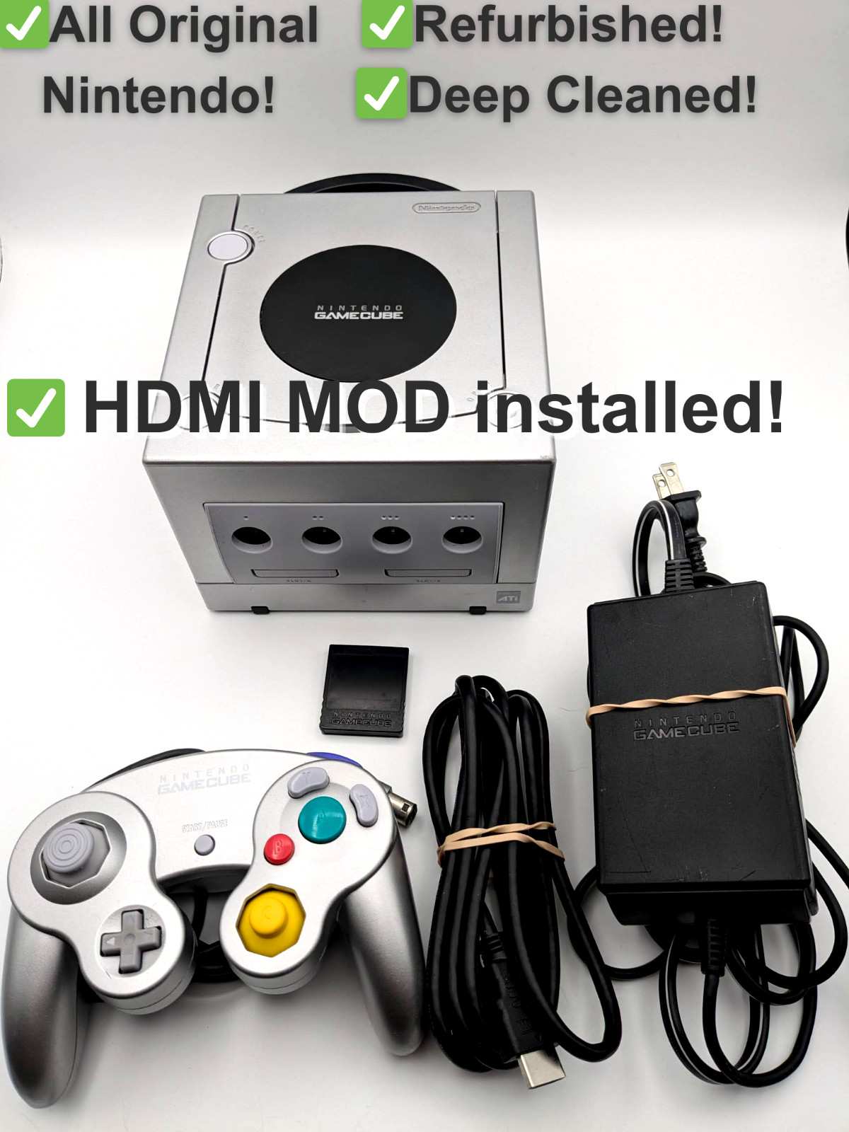 GameCube Console DOL-101 W/ HDMI Mod Pick Your Bundle! Memory card Controller