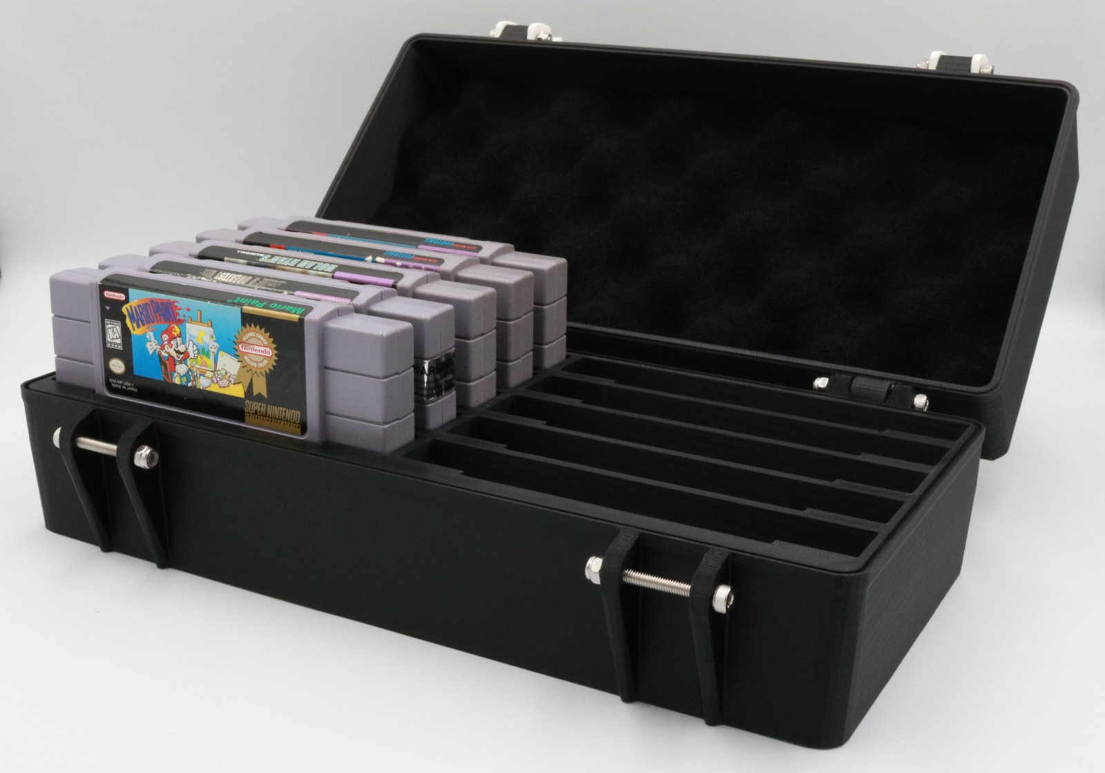 SNES Cartridge Compatible Rugged Protective Carrying Case – Holds 10 Games