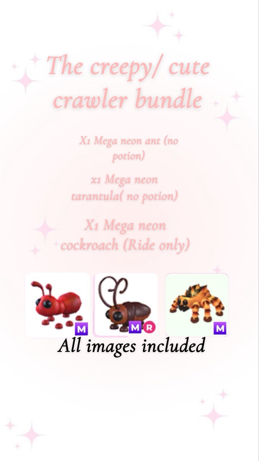 Adopt (stuff Frwm) me today) MEGA NEON CREEPY/CUTE CRAWLER BUNDLE.