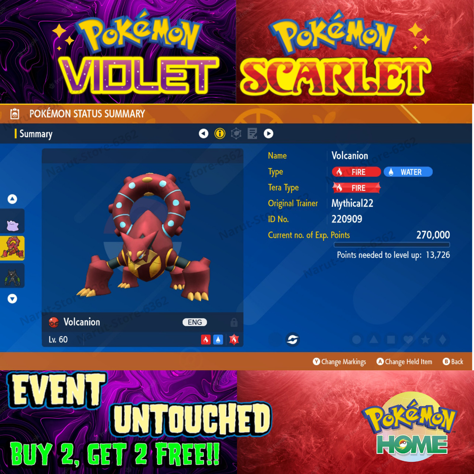 Volcanion Mythical22 Gamestop 2022🌟 Event Untouched🔥Pokémon Scarlet & Violet