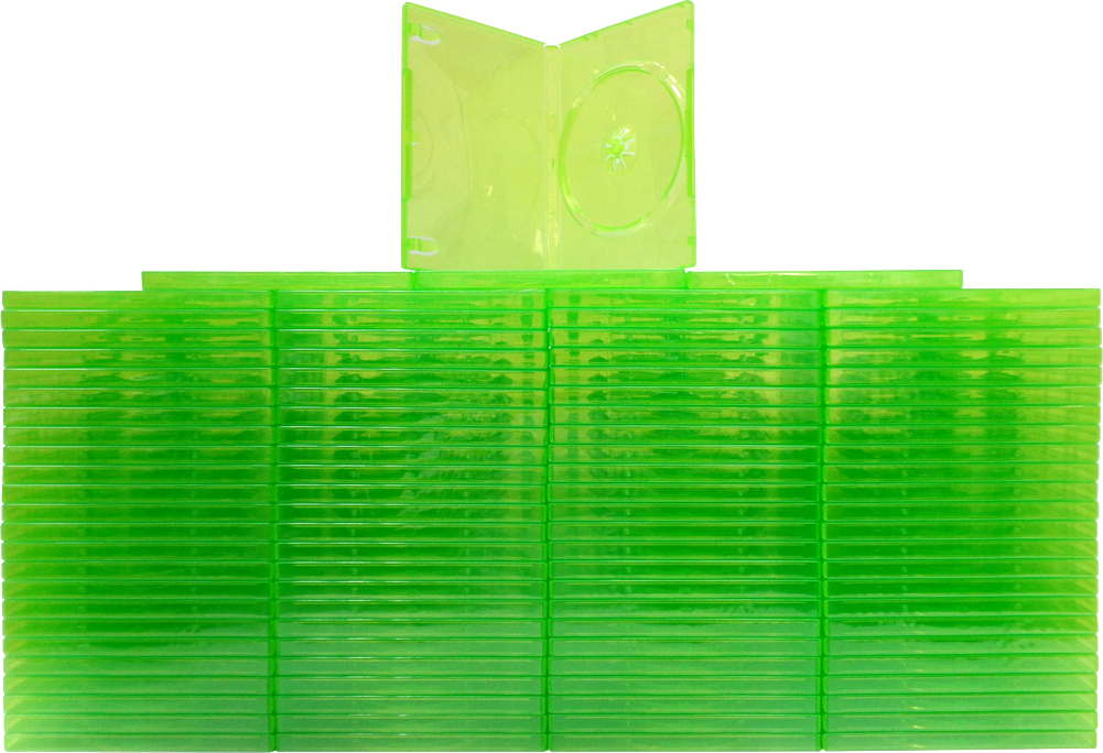(100) Xbox 360 Translucent GREEN Empty Game Boxes Cases X-Box Disc #VGBR14XBOX