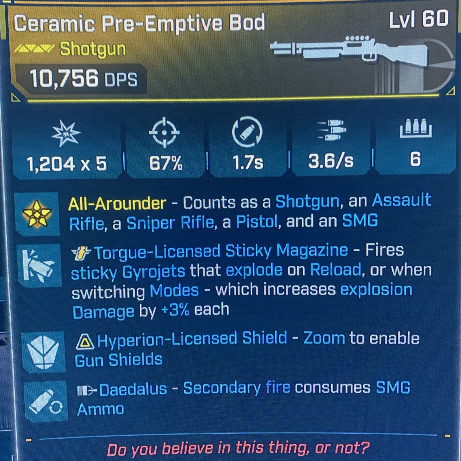 Borderlands 4⭐️LVL 60 GOD ROLL BOD MAX DMG SMG TORGUE STICKY⭐️All PLATFORM