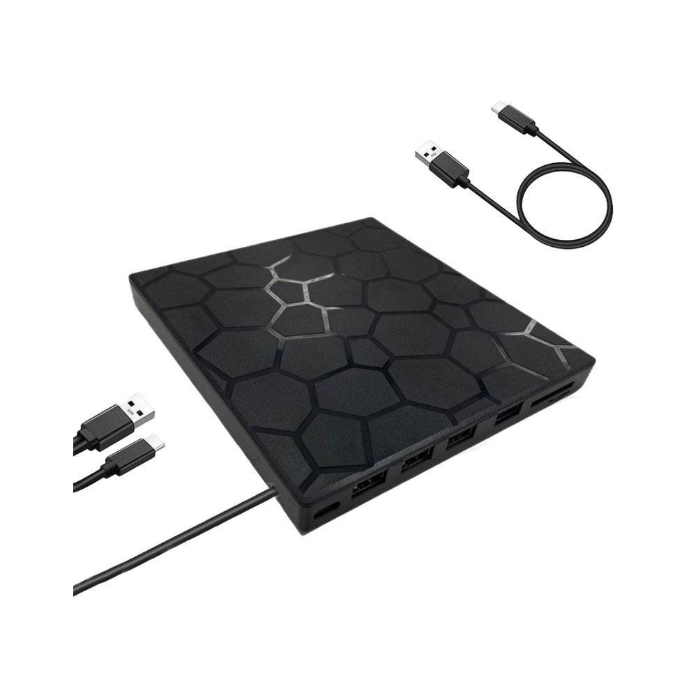 7 in 1 USB C External DVD Burner USB 3.0 Hub TF Card Reader for Laptop