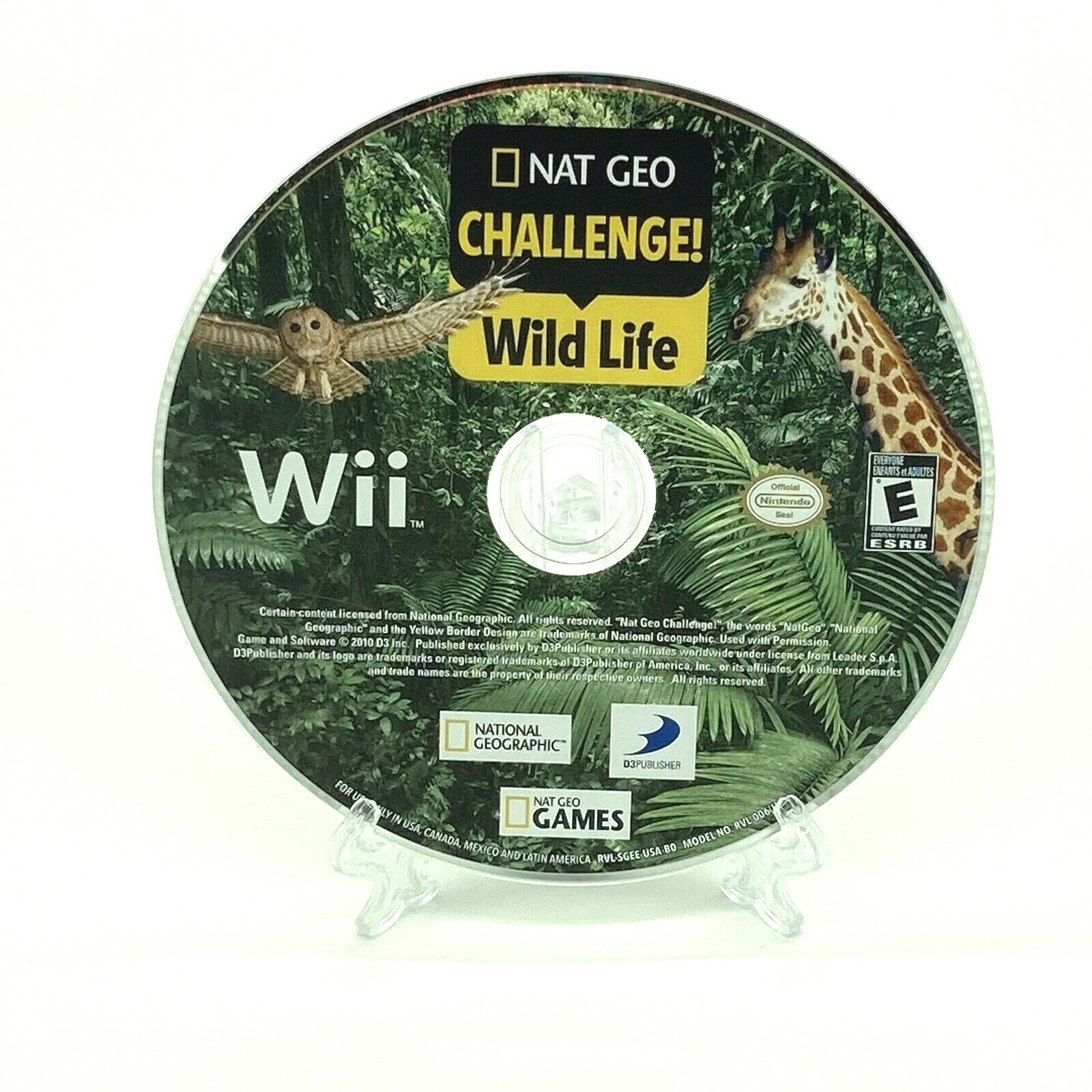 Nat Geo Challenge Wild Life (2010) Nintendo Wii Game Disc Only Tested