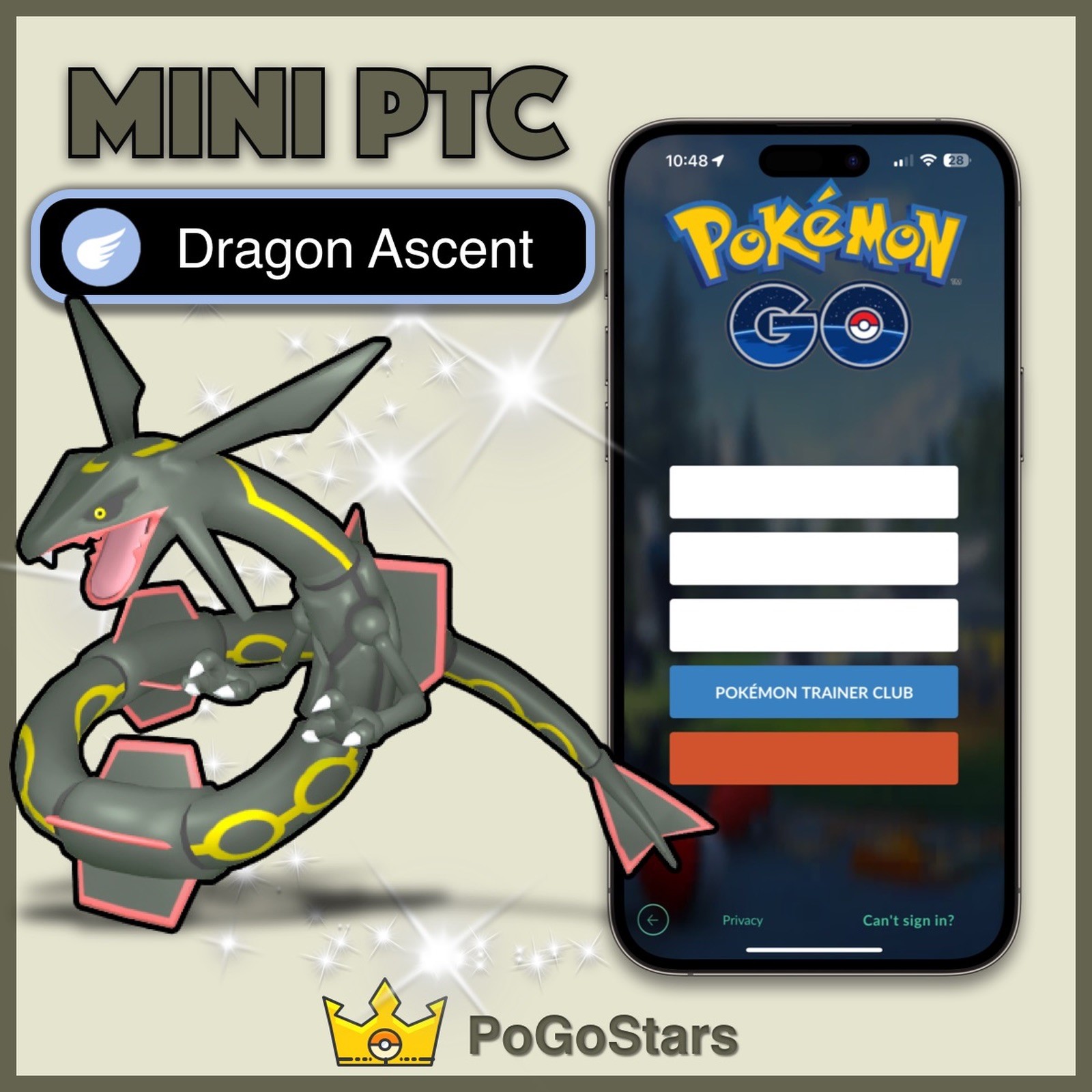 Pokémon PTC GO – Shiny Rayquaza – Dragon Ascent – 80K Stardust✨Read Description✨