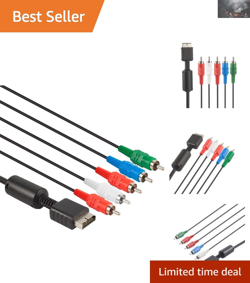 5-Wire Component AV Cable Compatible with PS2/PS3 – 480p Resolution