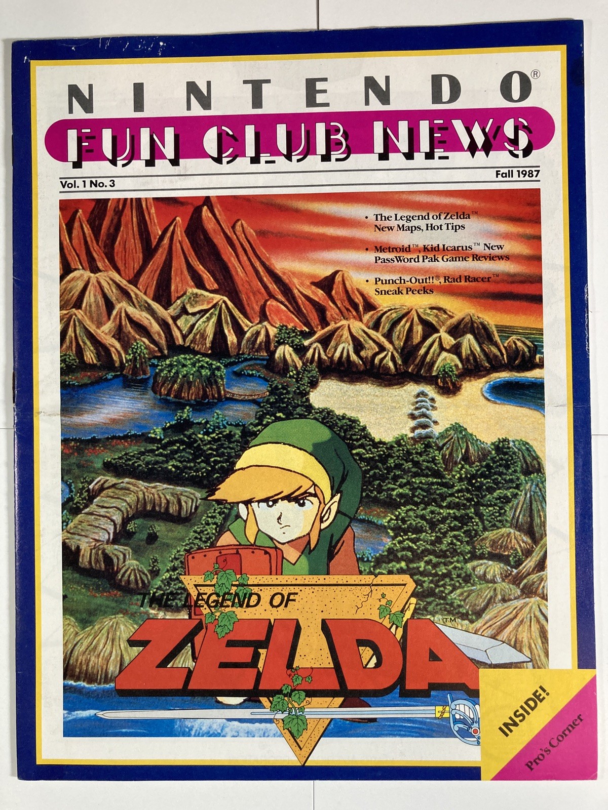 Nintendo Fun Club News Volume 1 Issue #3 Fall 1987 Legend of Zelda -RARE – Look!