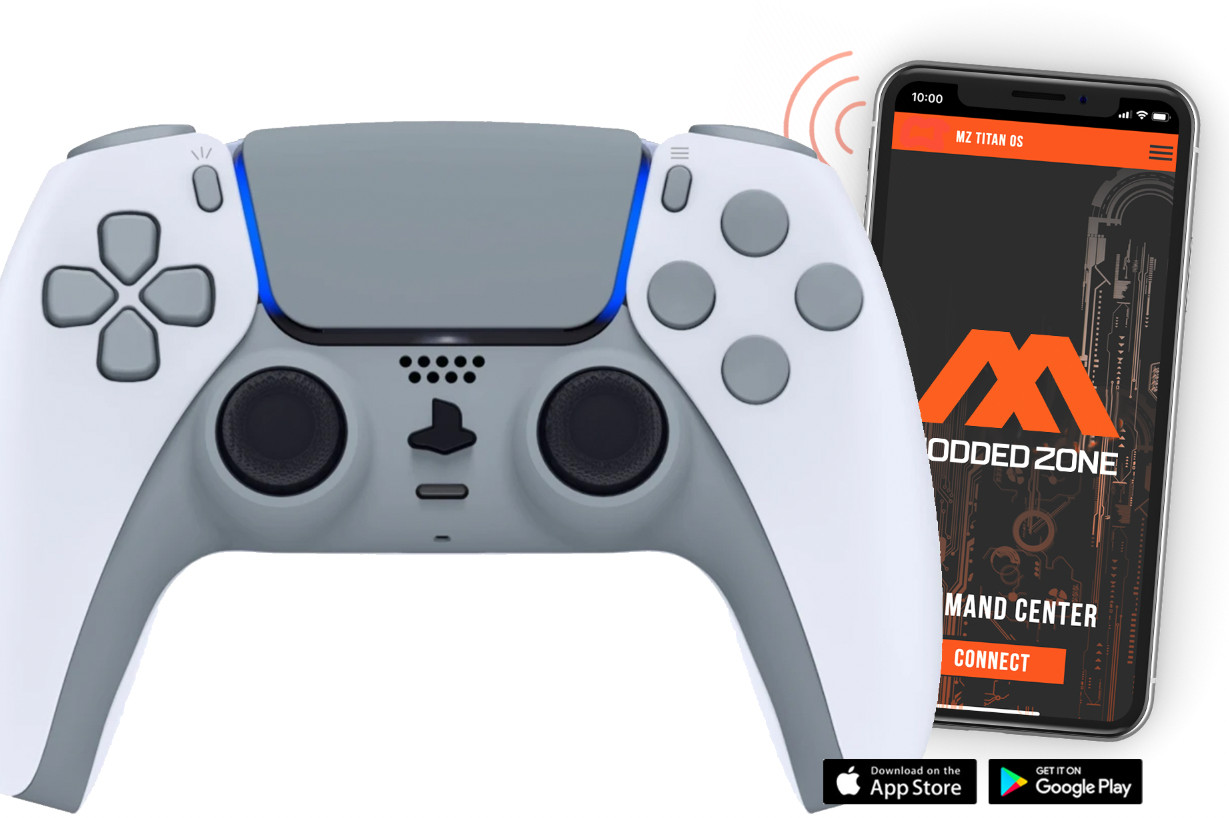 White/Gray Smart Rapid Fire Custom PRO Modded Controller compatible with PS5 FPS