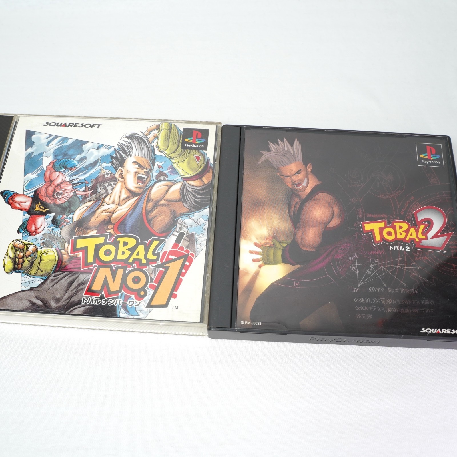 Lot of 2 Tobal No. 1 2 set PS1 Playstation SQUARE Japan Tested Akira Toriyama