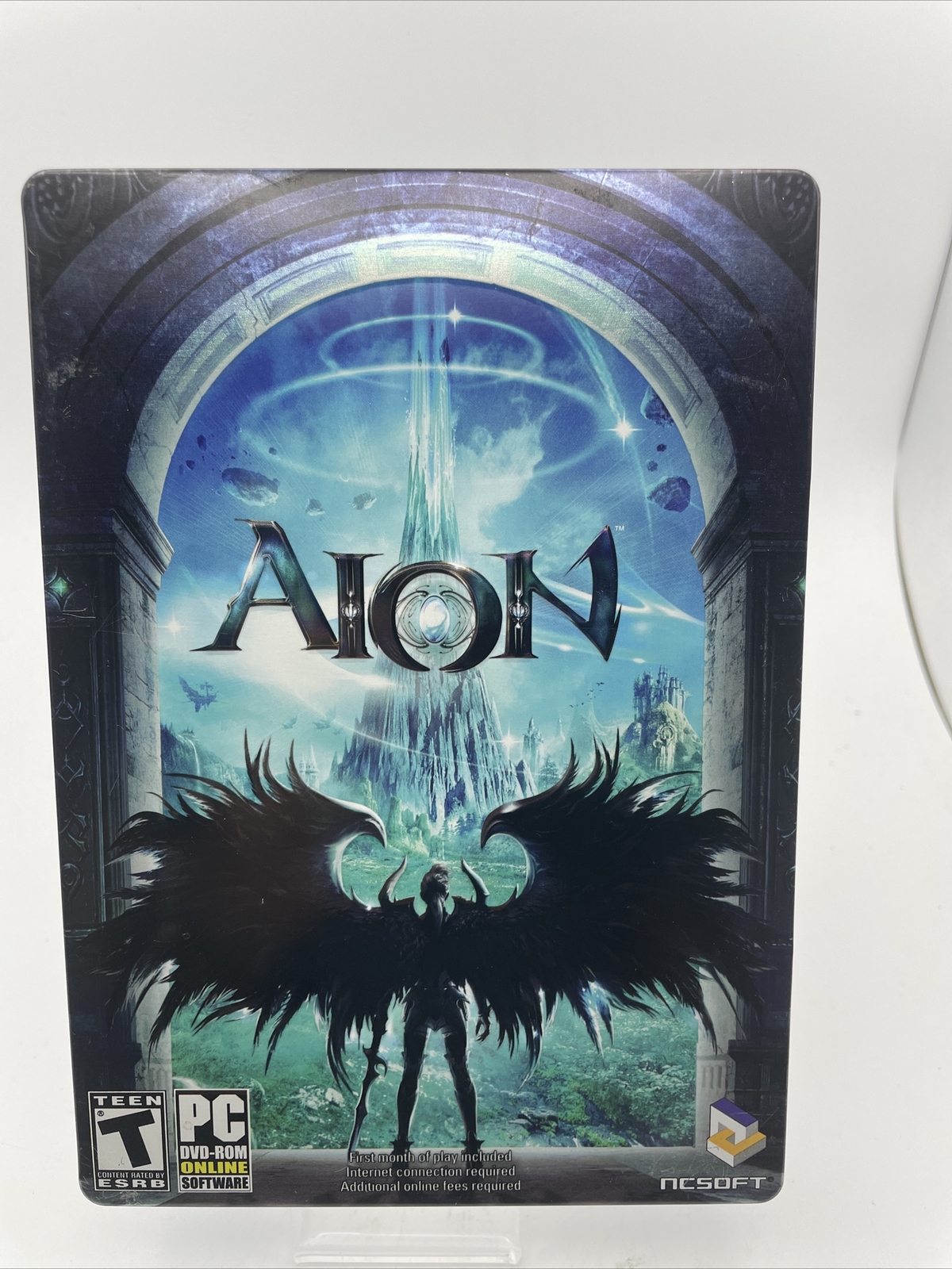 Aion PC DVD-ROM Game Steelbook Case CIB Complete Manual 2 Disc RPG Video Gaming