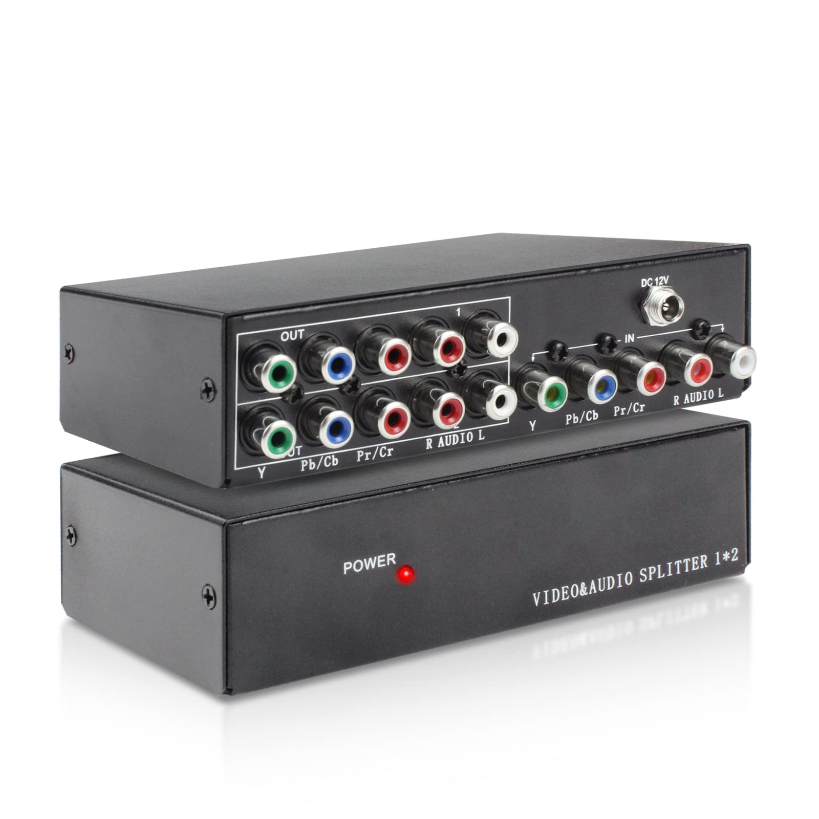 2way Component Video Splitter 1 In 2 Out 1×2 Ypbpr Rca Component Av Splitter Sel