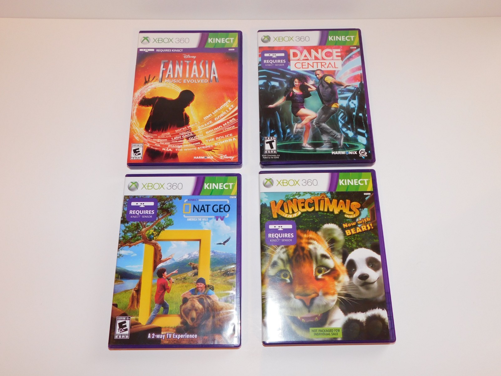 KINECTIMALS NAT GEO DISNEY FANTASIA DANCE CENTRAL – Xbox 360 LOT – CIB EXCELLENT