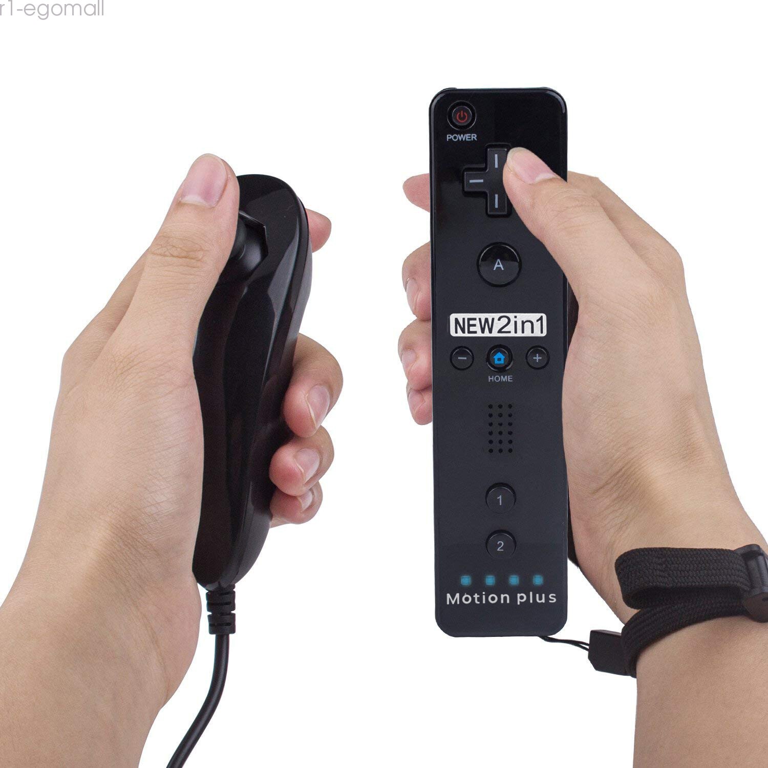 Built in Motion Plus Remote Controller& Nunchuck For Nintendo Wii Wii U+Strap US