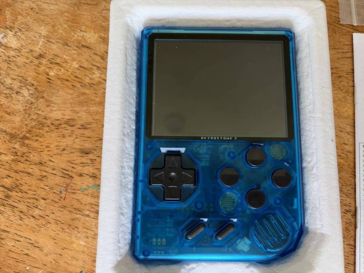 Retrostone by 8BCraft Handheld Retro Game Console – Clear Blue Limited Edition