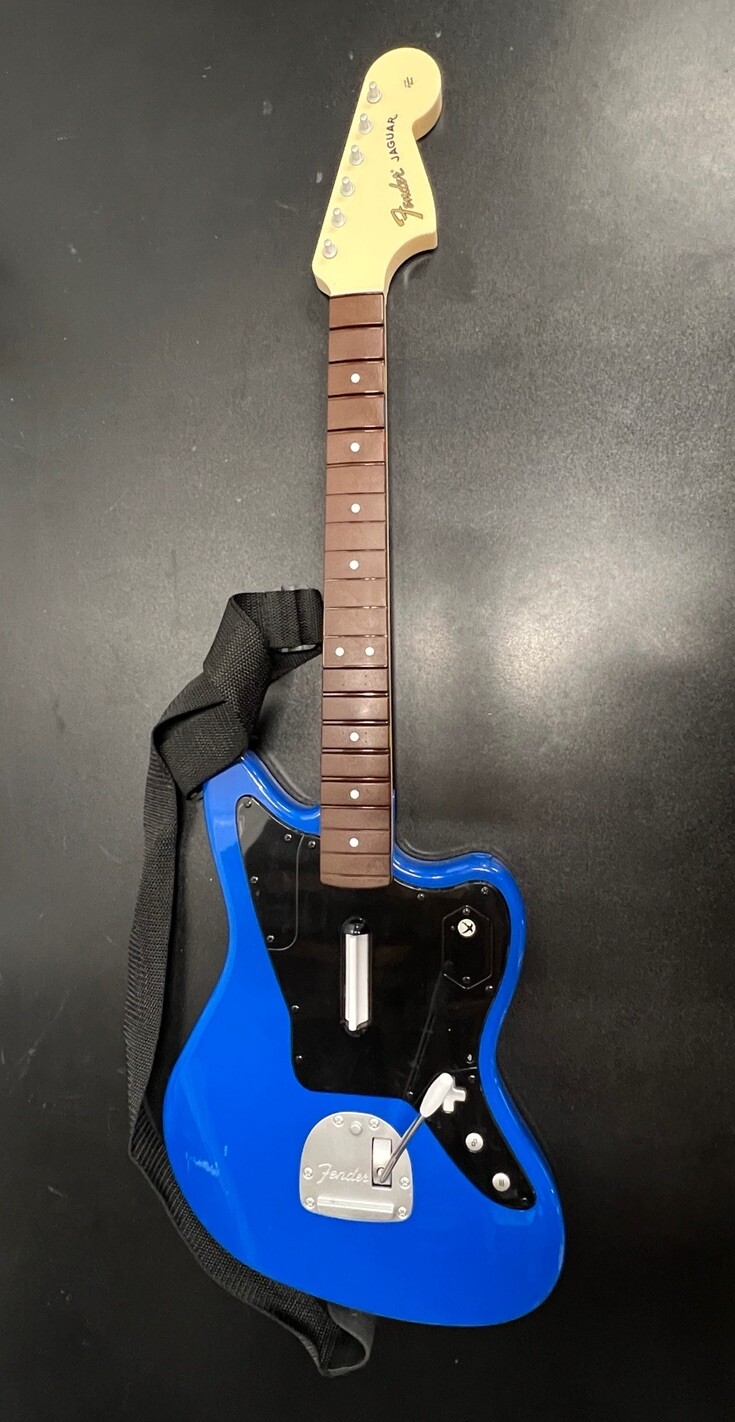 Fender Jaguar Wireless Blue Guitar Xbox One w/Strap – Lights up Untested