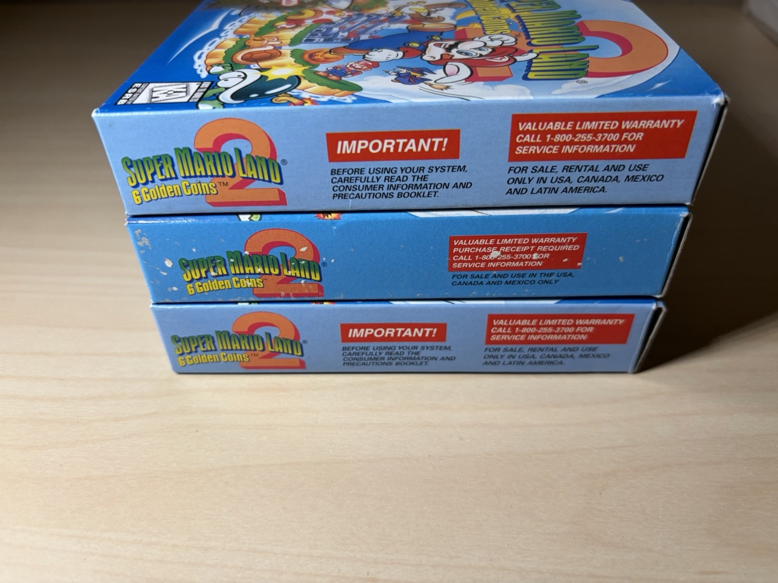 X3 – Super Mario Land 2 – 6 Golden Coins – Nintendo GameBoy – Complete CIB