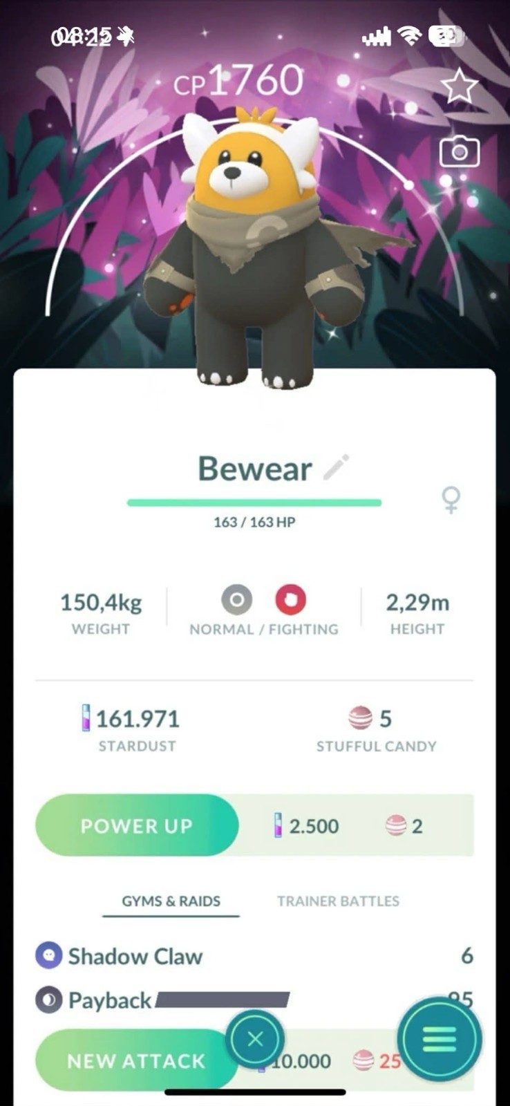 Pokemon G0 – Shiny Bewear Wilderness Cape Special BG Go Wild Area 2025