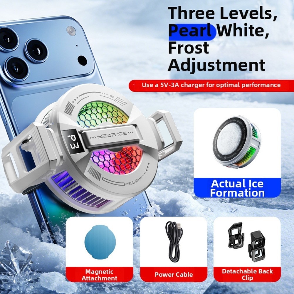 Type C Phone Cooler with RGB Light Smart Cooling Lightweight 60g ABS Build