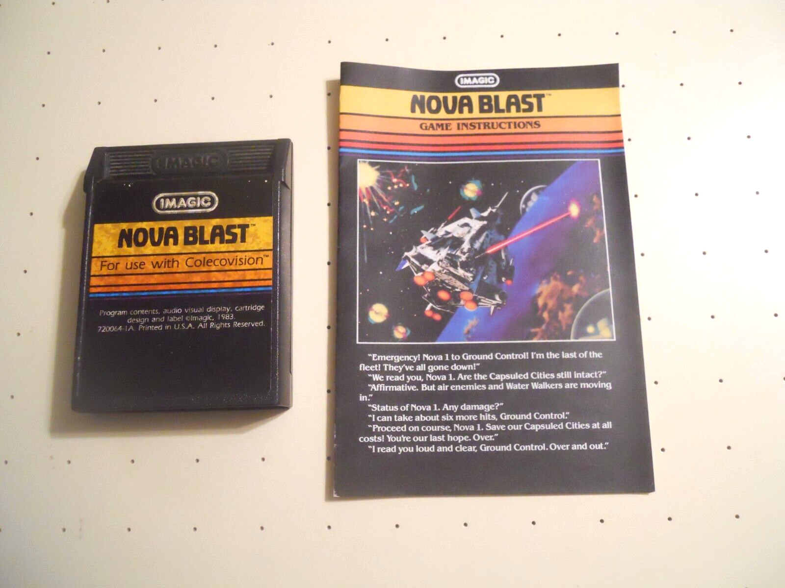 Nova Blast by Imagic (ColecoVision, 1983) Game cartridge w/manual – Tested/Works