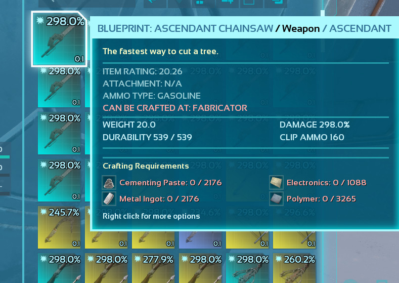 Blueprint Weapon – Tool Ark Survival Ascended Official PVE