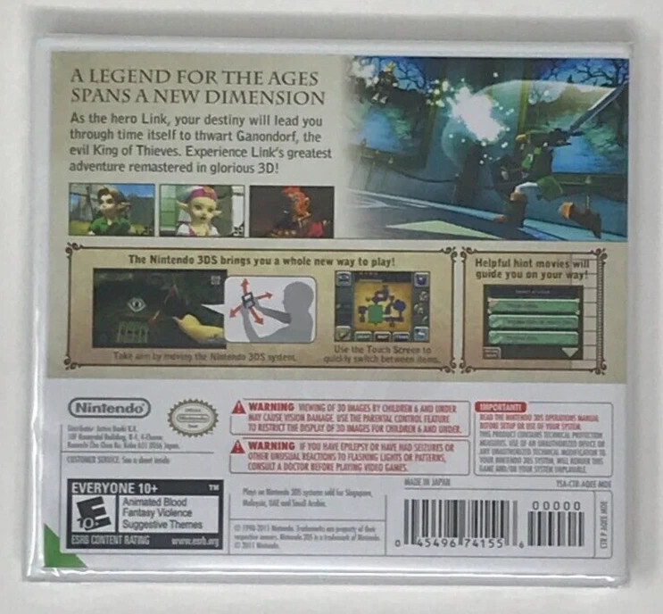 The Legend of Zelda: Ocarina of Time 3D 3DS Brand New Game (Action 2011)