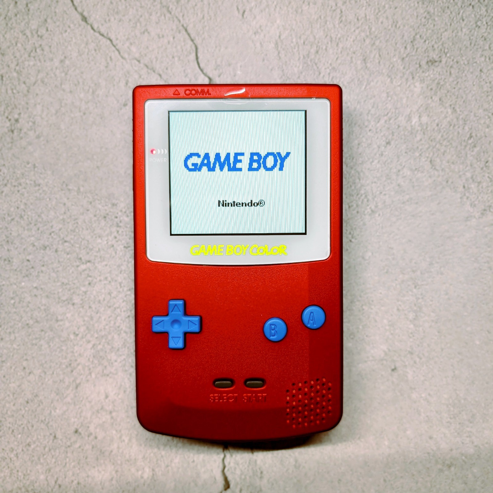 Game Boy Color IPS Screen USB-C Rechargeable Audio Amp Custom Red
