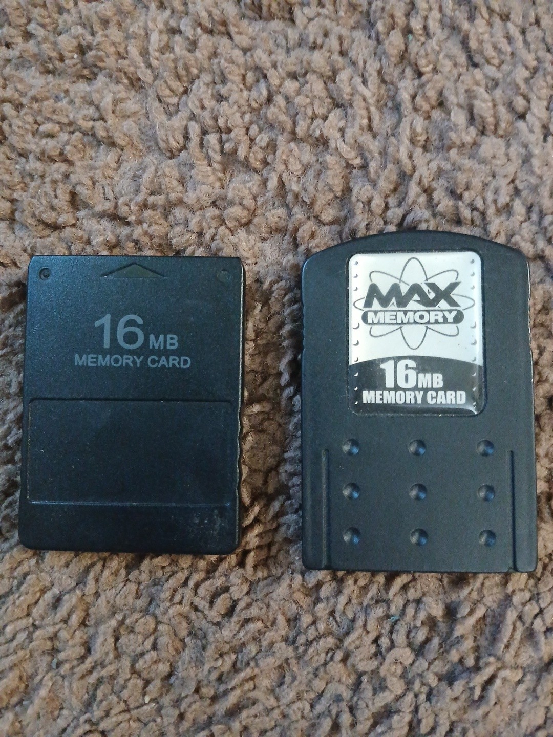 Lot of 2 PS2 Playstation 2 Memory Cards (8mb and Max Memory 16mb)
