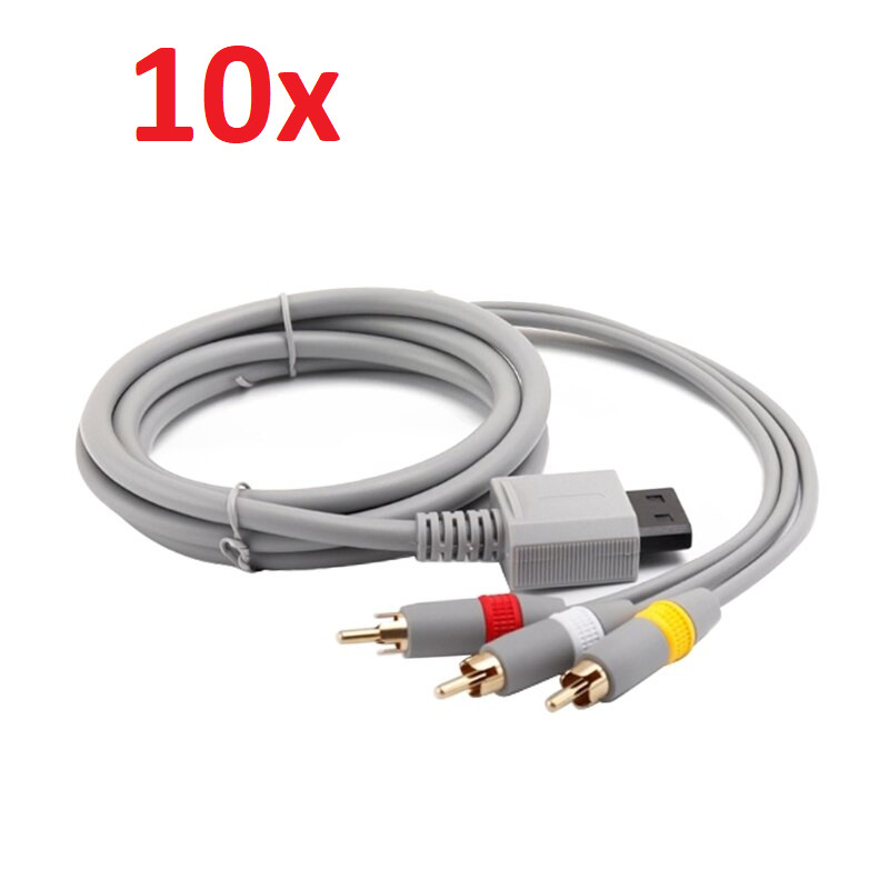 LOT 10X AV Audio Video Composite Stereo RCA Cable Cord for Nintendo Wii U Game