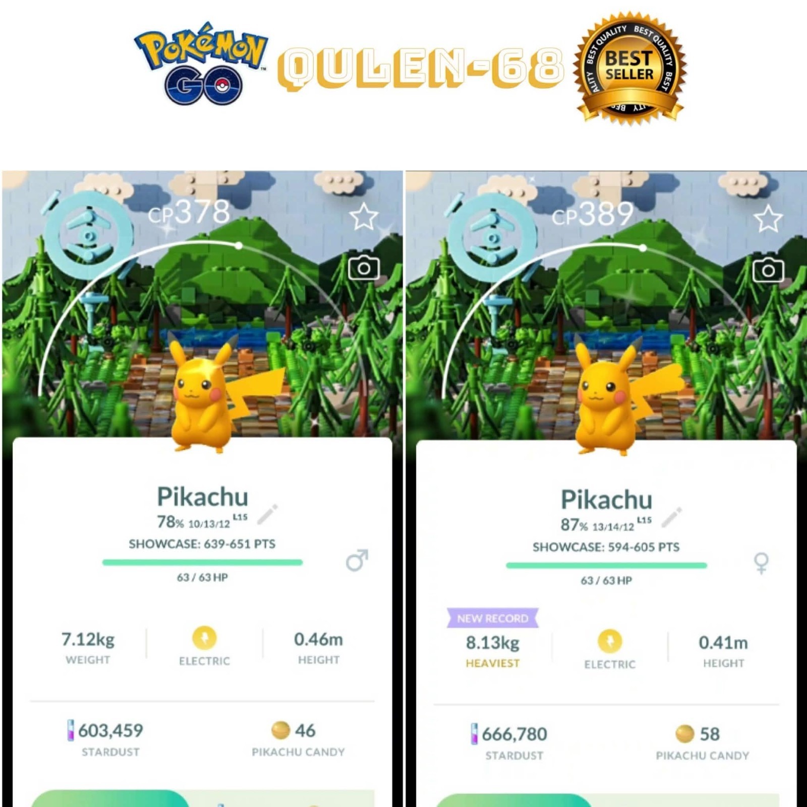 Pokemon Go – Shiny Pikachu Background Lego – PTCs – Available