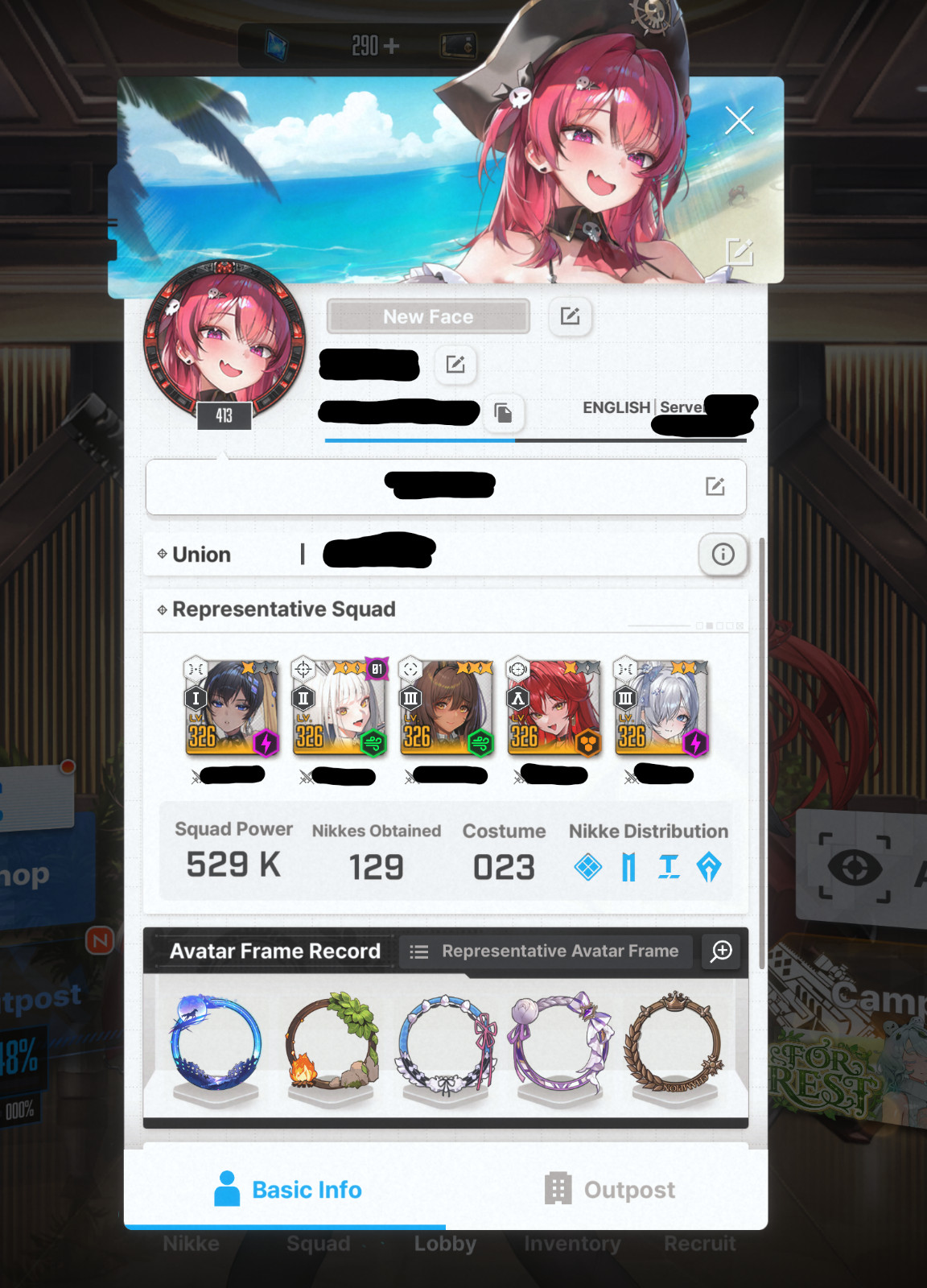 NIKKE Goddess Of Victory ACCOUNT GLOBAL – 106 SSR – LEVEL 300+ – 16 Pilgrims