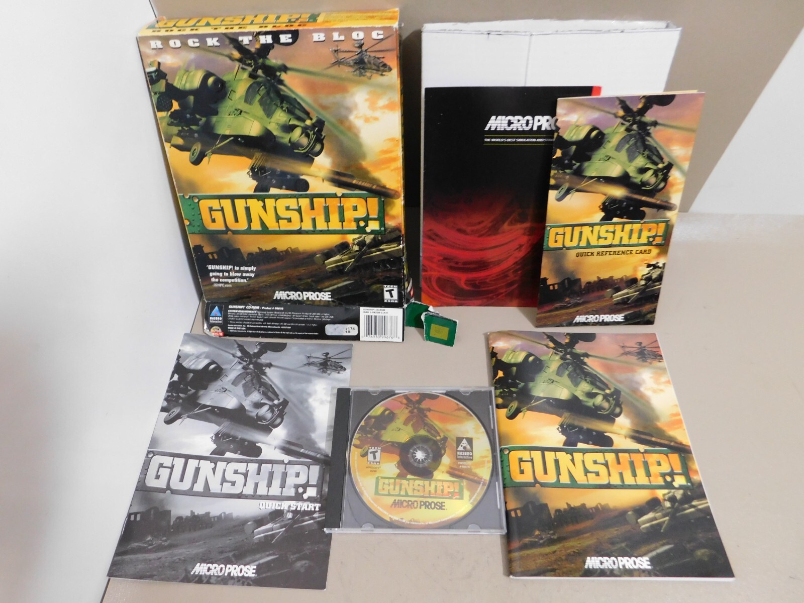 GUNSHIP! PC Big Box Attack Helicopter Simulation Game 2000 Micro Prose Complete