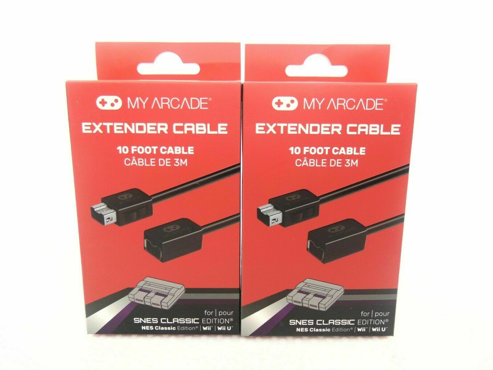 2 10ft My Arcade Gamepad Extender Cable Nintendo SNES NES Classic Edition Wii U