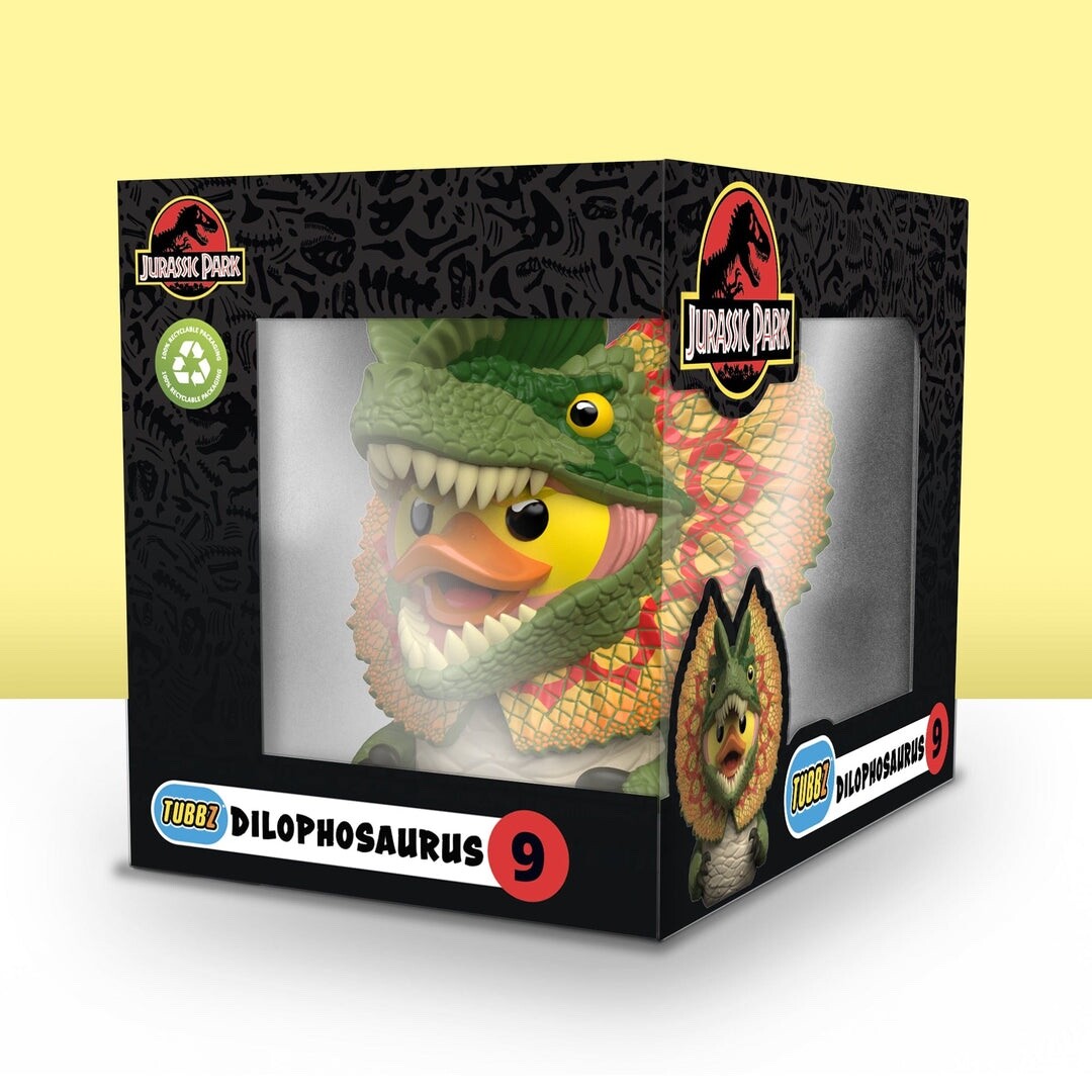 TUBBZ Boxed Jurassic Park Dilophosaurus Collectible Duck Figure Official JEEP