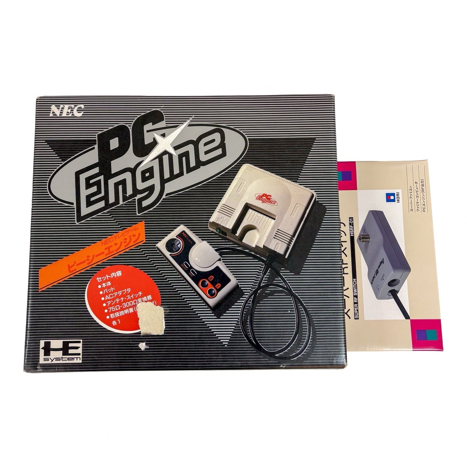 NEC PC Engine Console Boxed New HORI RF Cable AC Adapter Japan No Manua