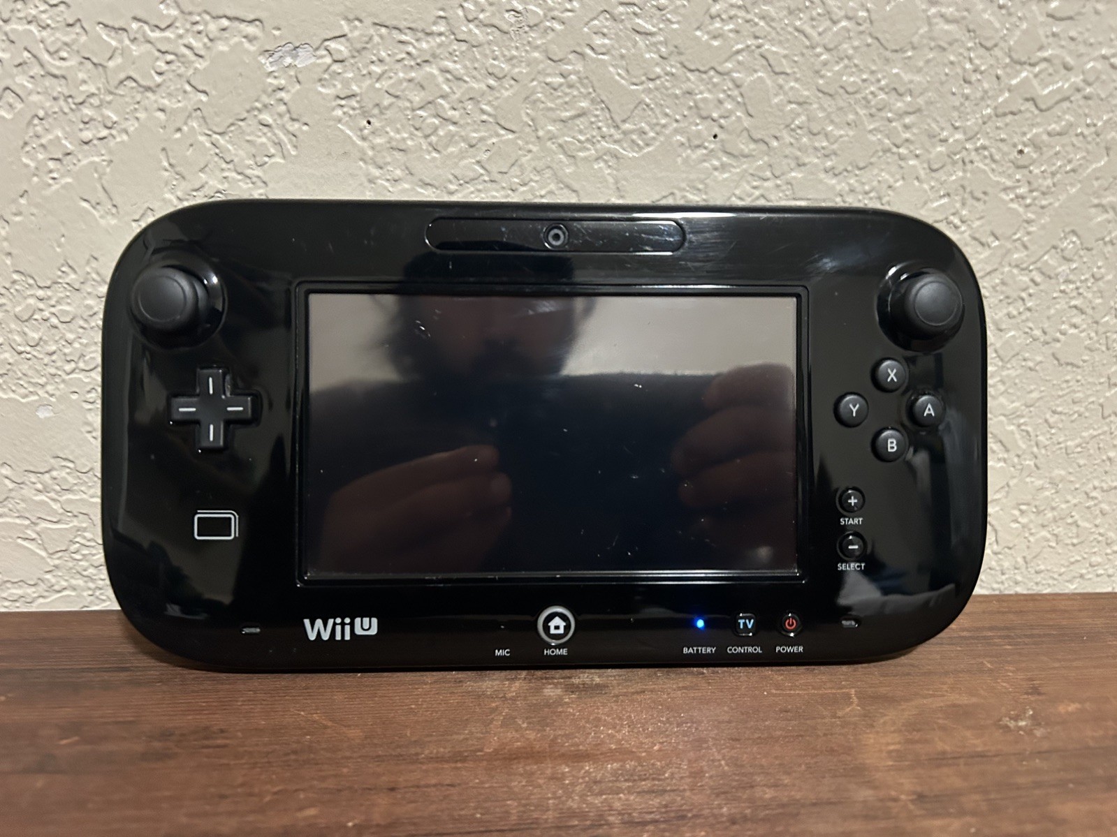 WII U GAMEPAD CONTROLLER BLACK with STYLUS WUP-010 GAMEPAD- TESTED WORKING