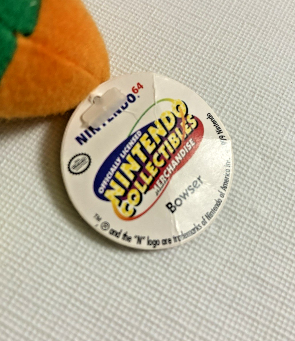 Nintendo 64 Collectibles – 7″ “Attacking” BOWSER – Mario Bros. Toy Site Beanbag