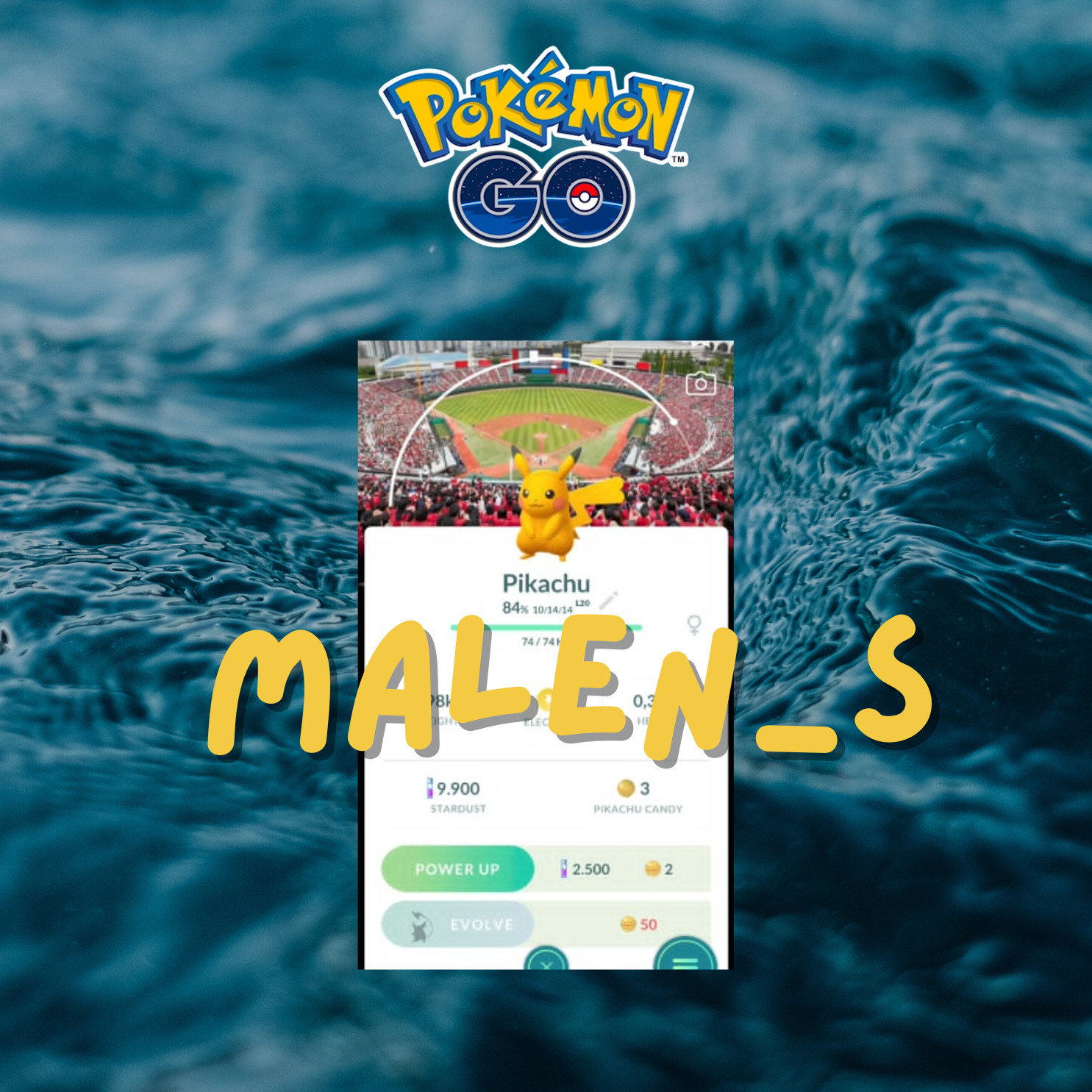 Pokémon Go🐬Shiny Pikachu Sajik Baseball Stadium Background🐬Trade or Mini PTC