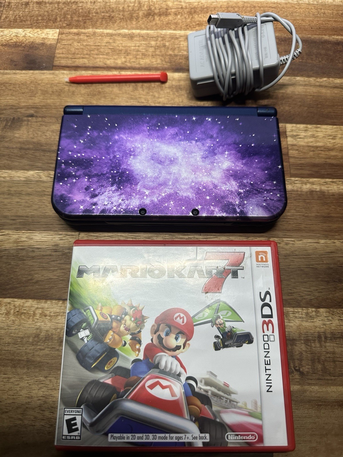 New Nintendo 3DS XL Galaxy Edition Handheld System w 32GB SD Charger & 20 Games!