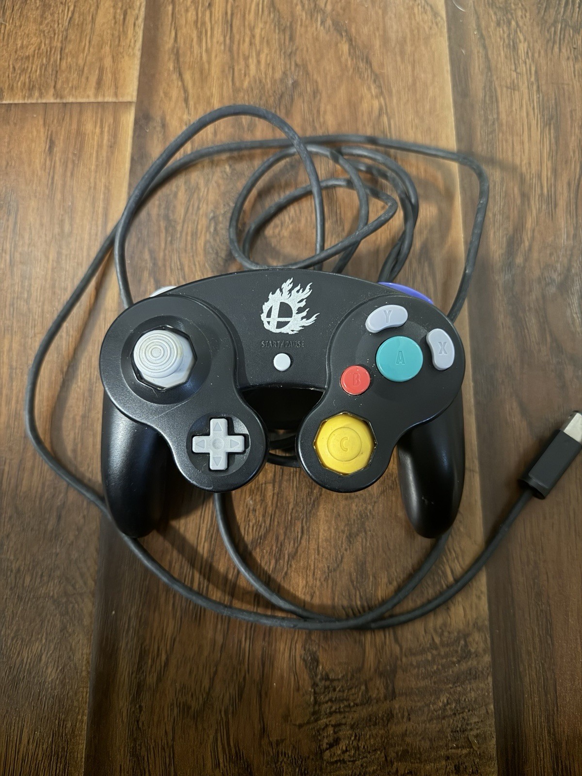 Official Nintendo GameCube Controller Super Smash Bros Black OEM DOL-003 Tested