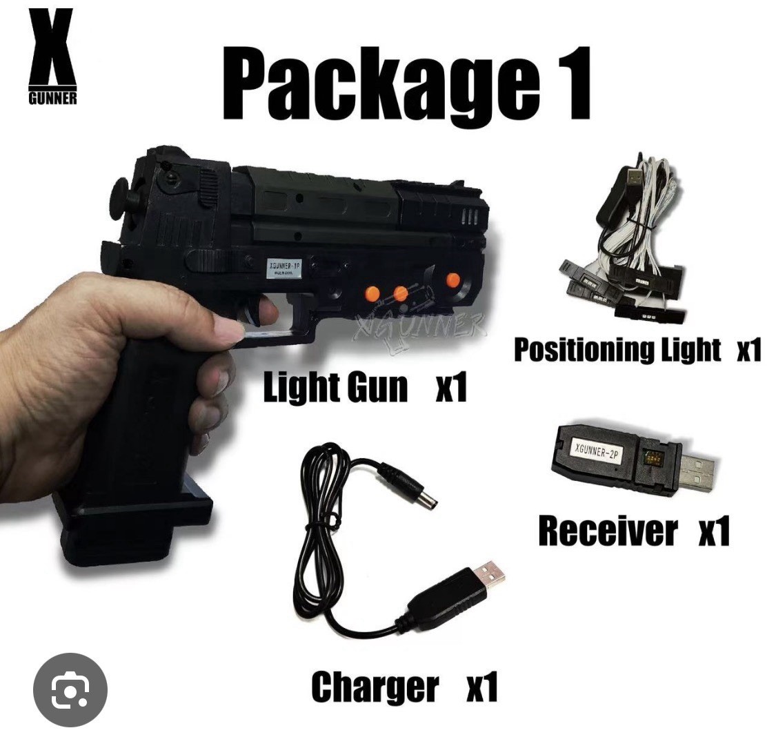 X-GUNNER 2.4G Wireless Light Gun for PC Arcade Mame Android Guncon. New In Box.