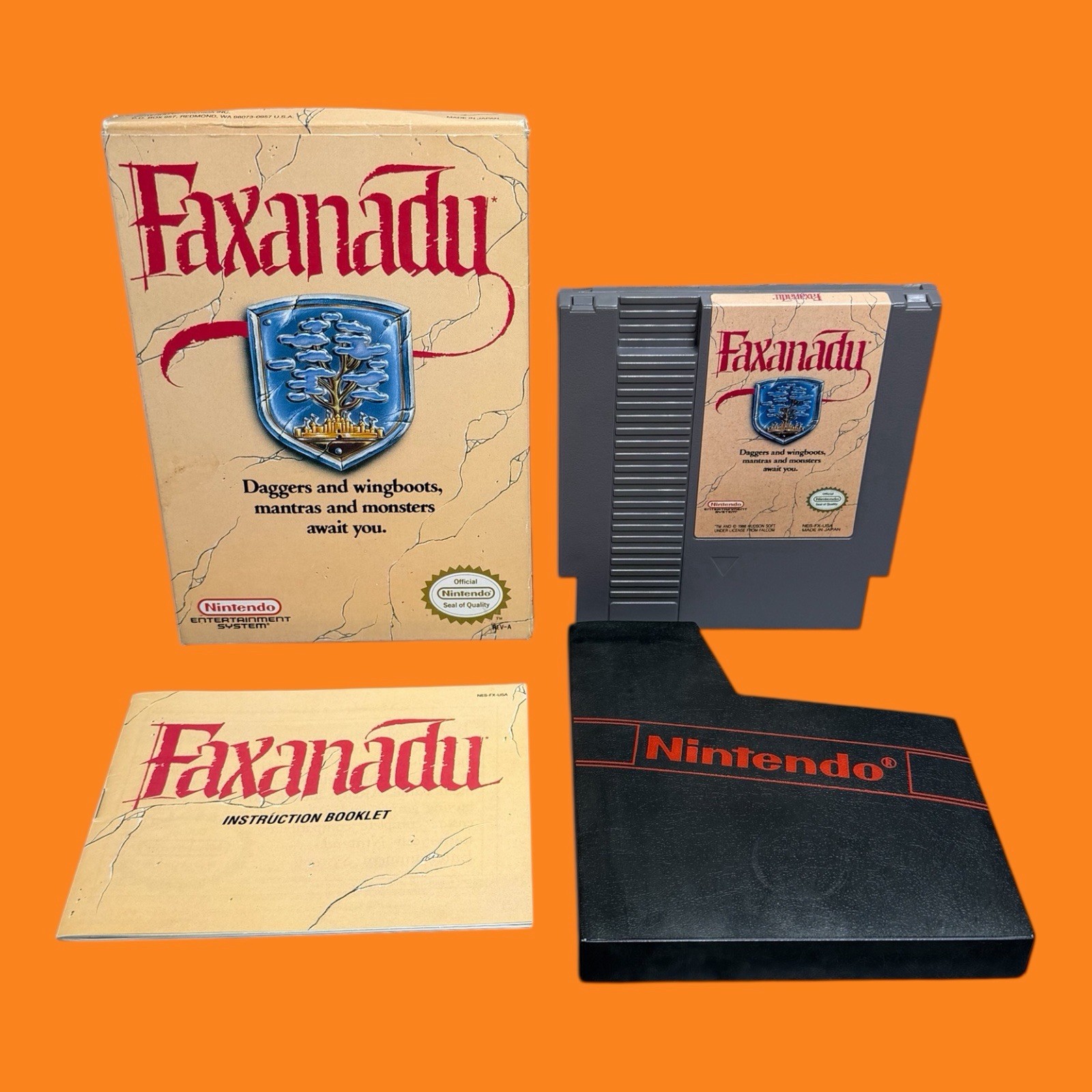Faxanadu Complete CIB w/ Manual Nintendo Entertainment System NES Cleaned Tested