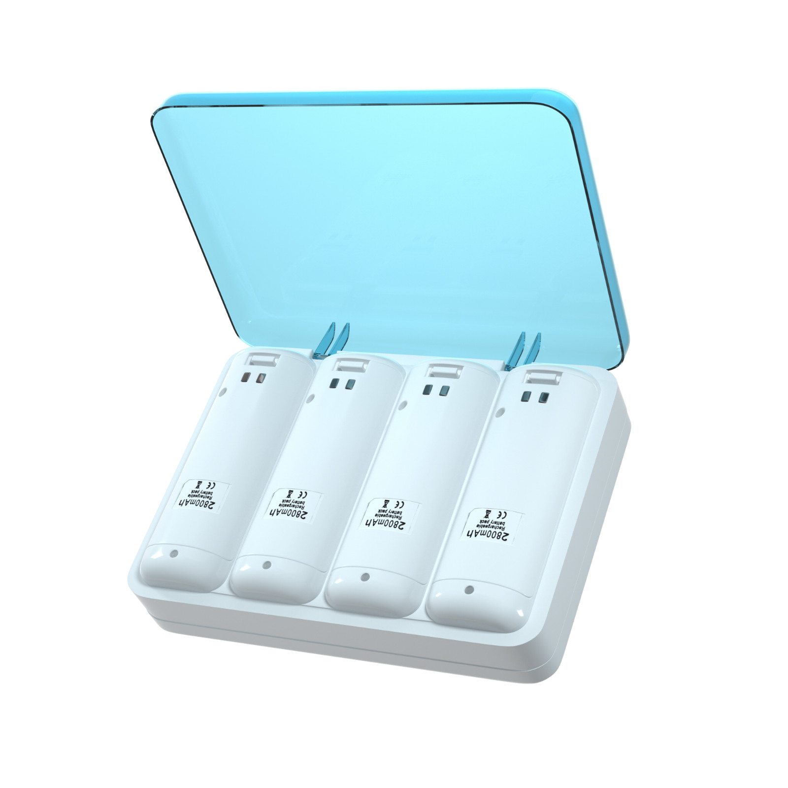 New Version Remote Charging Station Dock + 4Pack 2800mAh Batteries for Wii/Wii U
