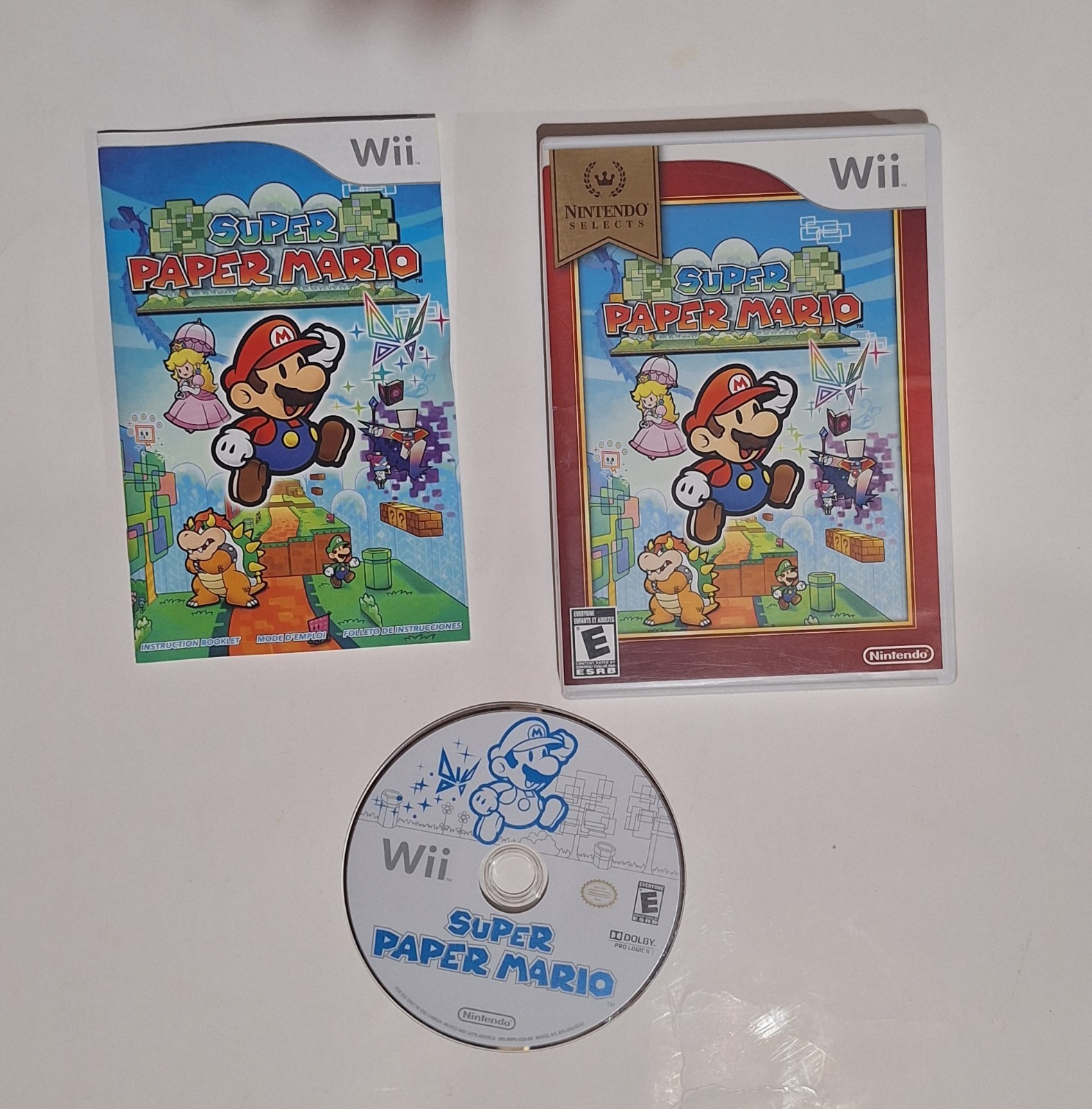 Wii Console Bundle Controllers Mario Galaxy Supersmash Bros Super Paper Mario