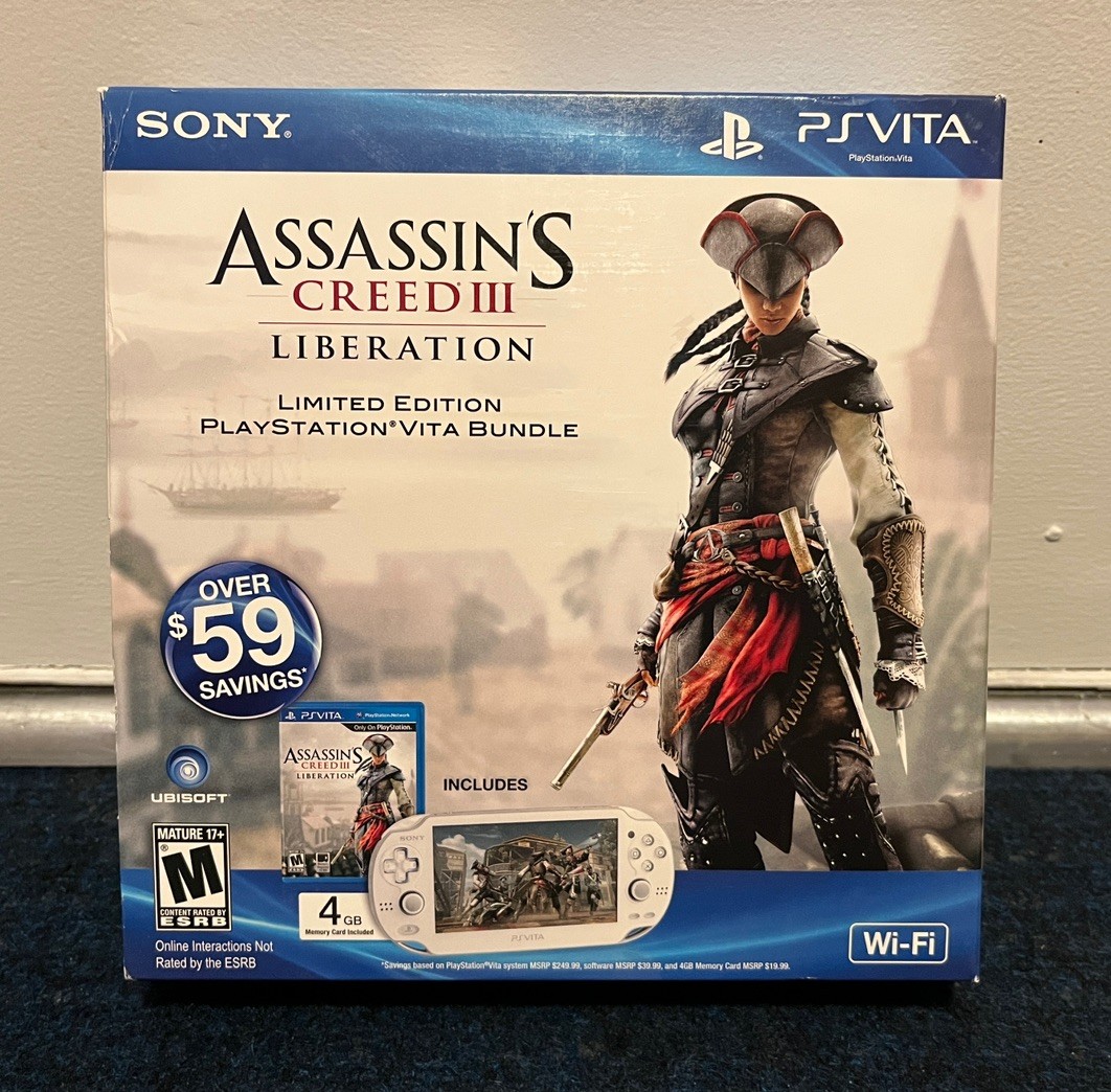 Sony PS Vita PCH-1001 Assassin’s Creed Bundle, 32 Gb Memory Card + Carrying Case