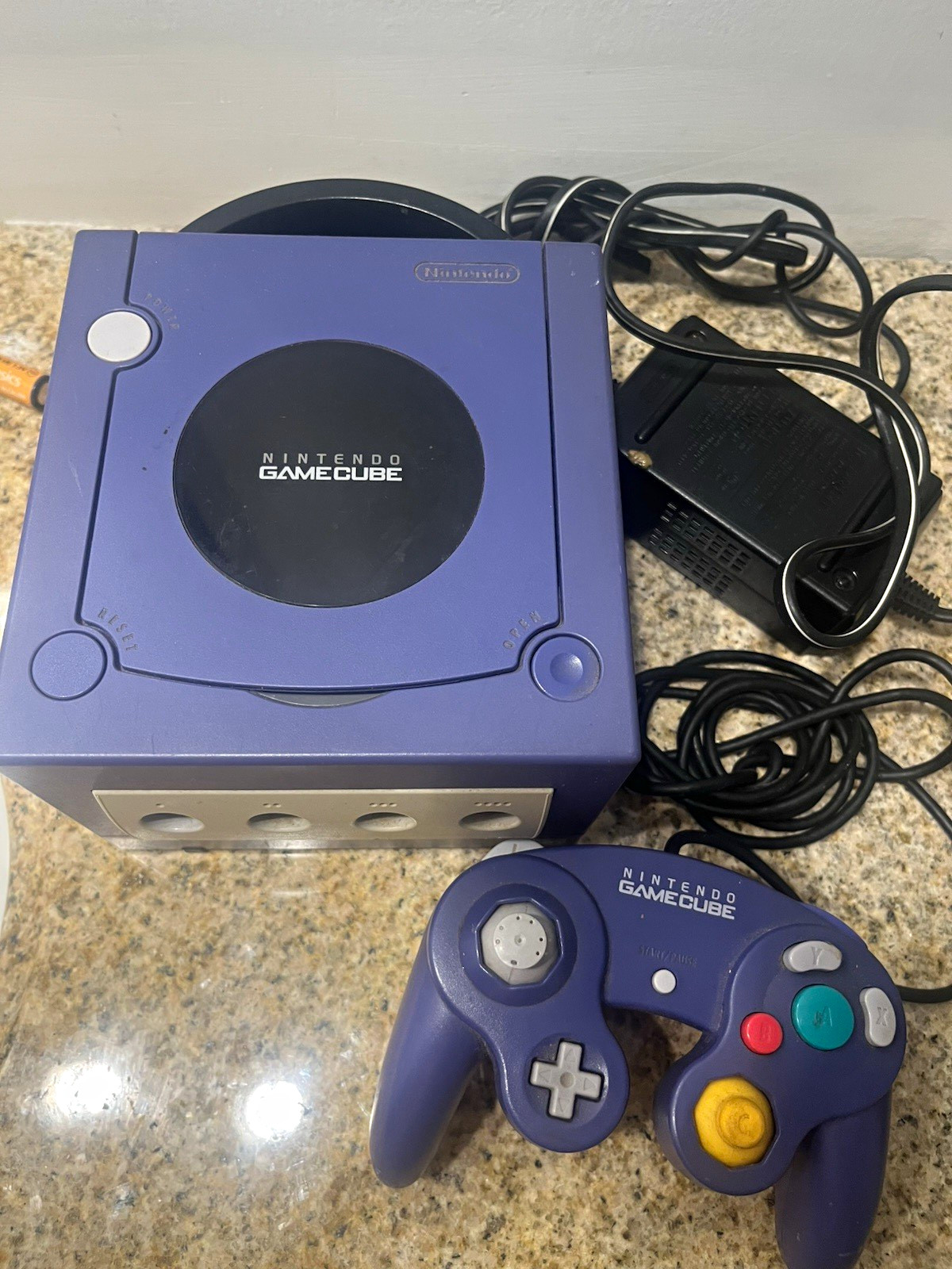 Nintendo GameCube DOL-001 Purple Home Console w/ Controller & Cables NTSC-U/C
