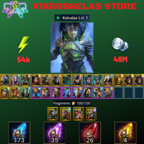 Raid Shadow Legends | Starter Kalvalax + Shards : 173 Ancient, 35 Void, 4 Sacred